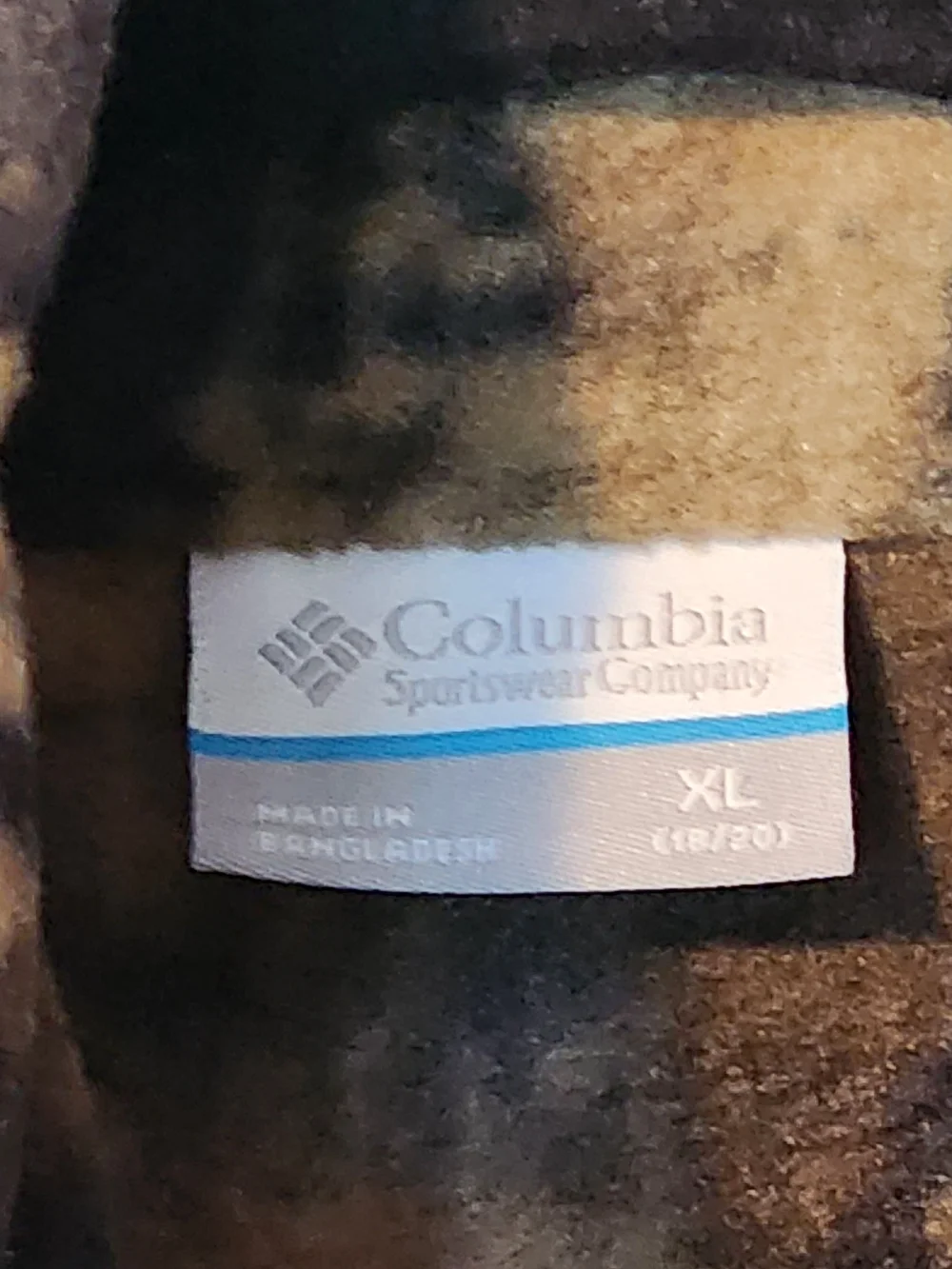 Columbia Brown & Tan Camo Fleece Jacket Youth XL Zing III Fleece